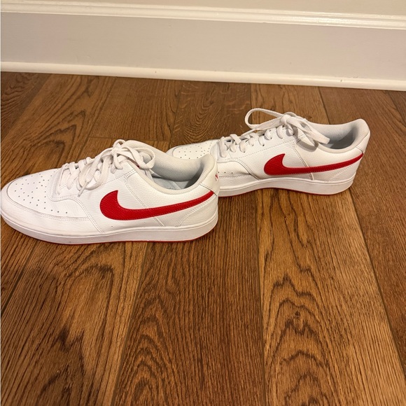Nike Men's Court Vision White and Red Sneakers - Picture 5 of 13